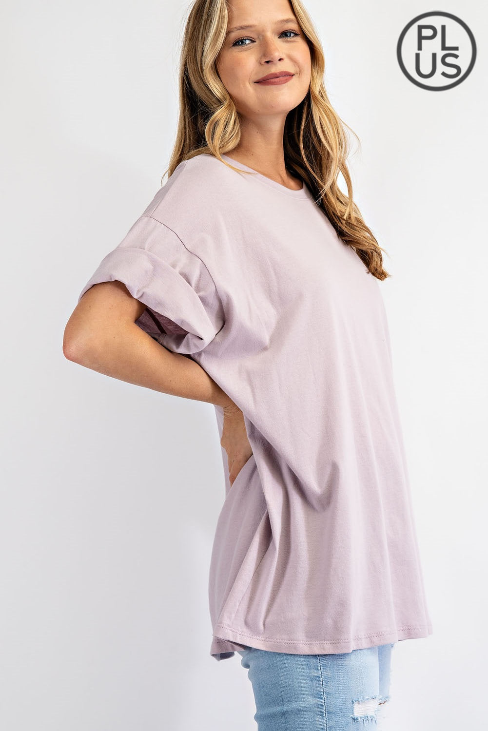 Washed Cotton Round Neckline Top
