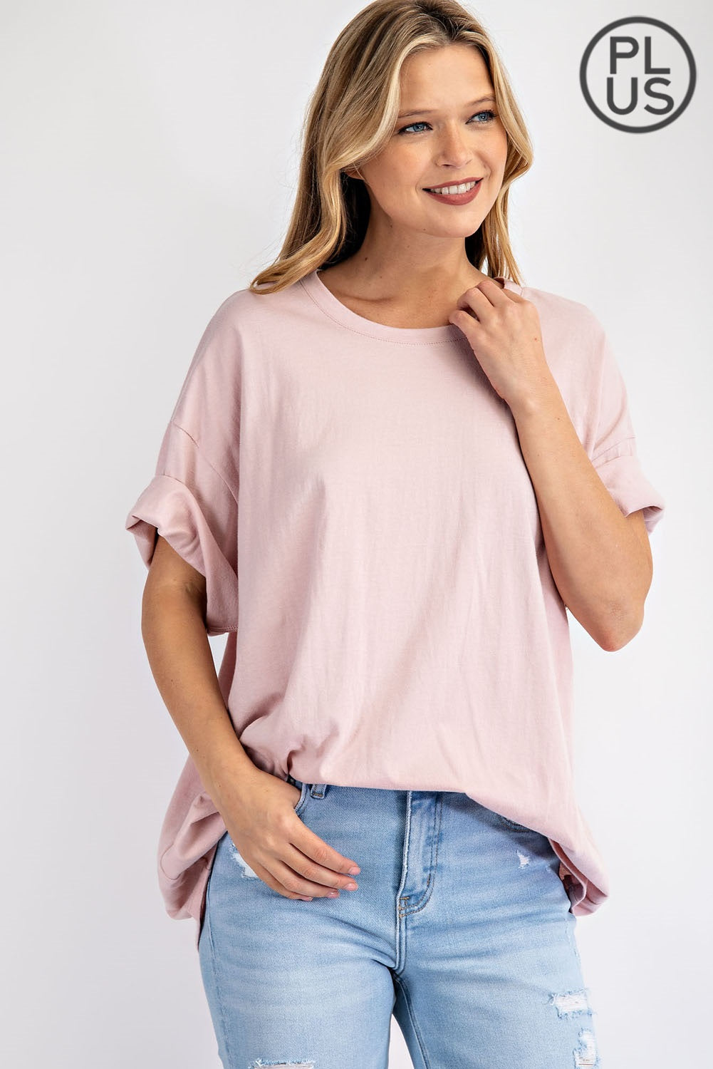 Washed Cotton Round Neckline Top