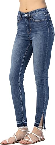 Judy Blue High Waist Skinny Jeans with Side Slit Released Hem (JB-82422)
