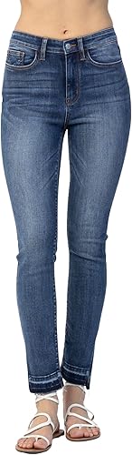 Judy Blue High Waist Skinny Jeans with Side Slit Released Hem (JB-82422)