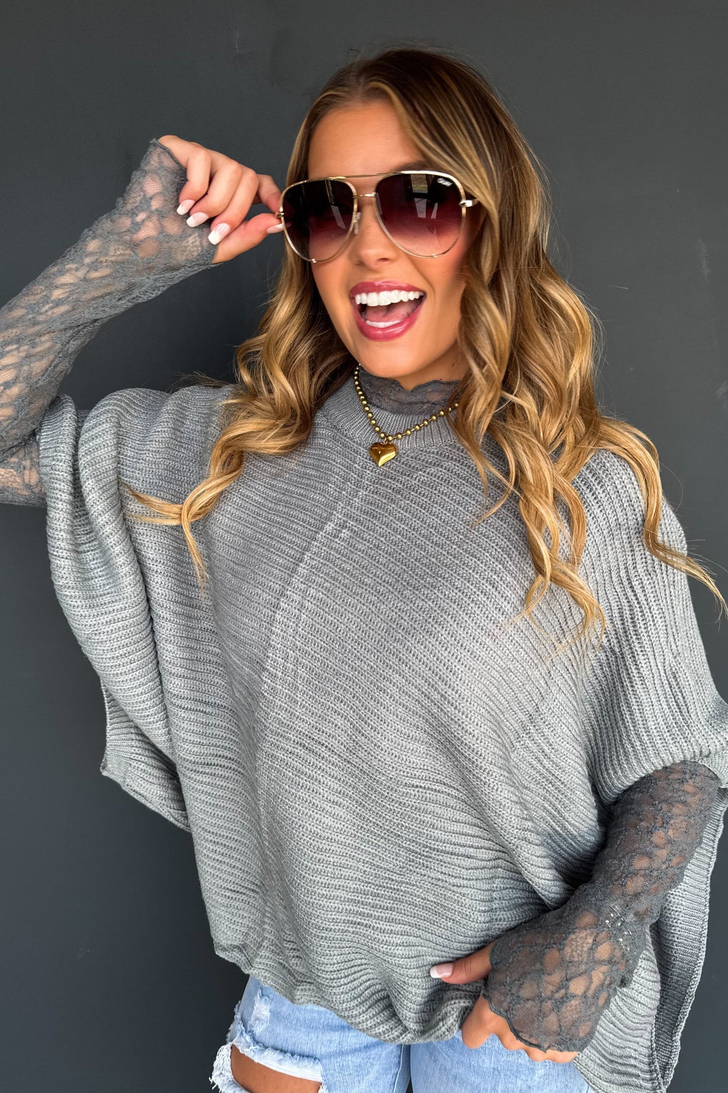 Fall Meg Pullover Poncho by Blakeley in Grey
