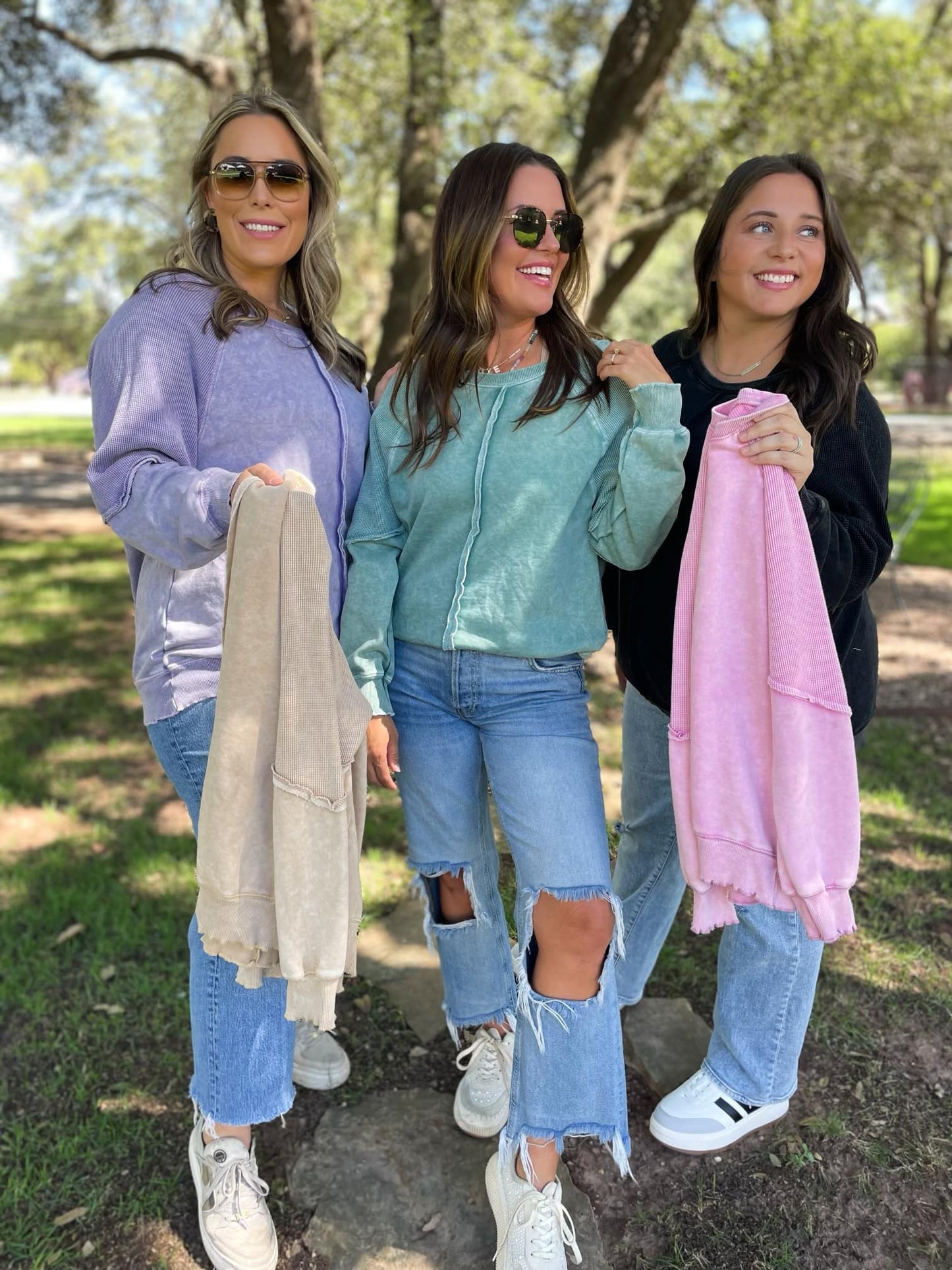 Exposed Seam long sleeve sweatshirt in 5 Colors