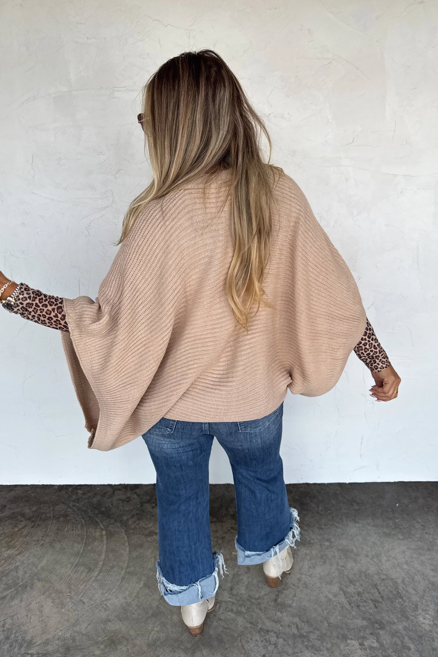 Fall Meg Pullover Poncho by Blakeley in Beige