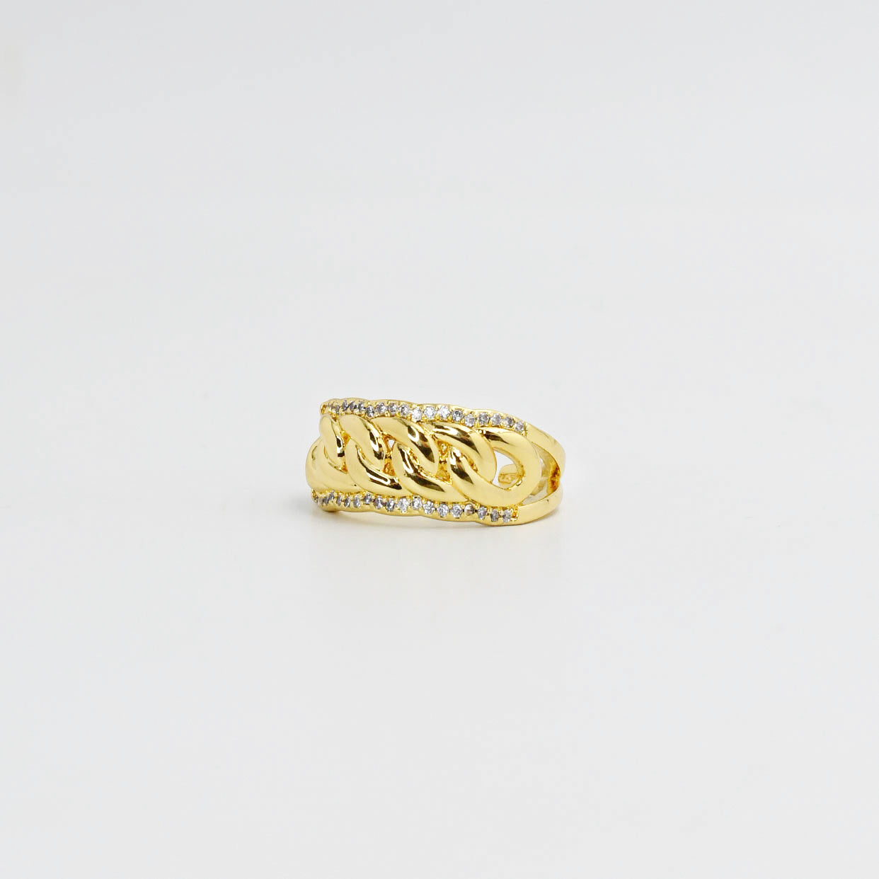 chain ring featuring sparkling crystal accents from Treasure Jewels