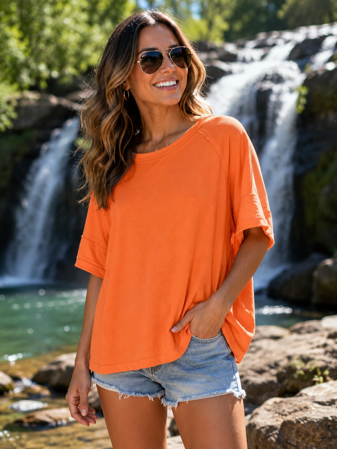 Terry Raw Edge Boho Top
