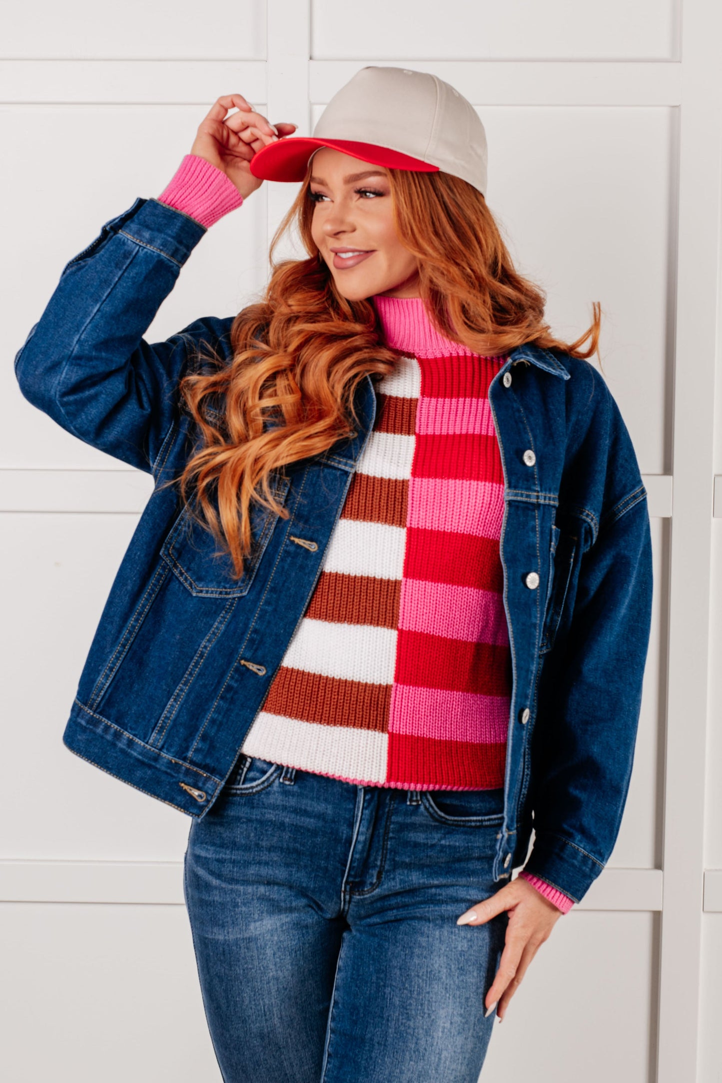 Denim Jacket
Collared Neckline
Full Front Button Closures
Functional Chest Patch Pockets
Sleeve Cuff Button Closure
Back Pleat Detail
75% Cotton, 25% Polyester
True to Size