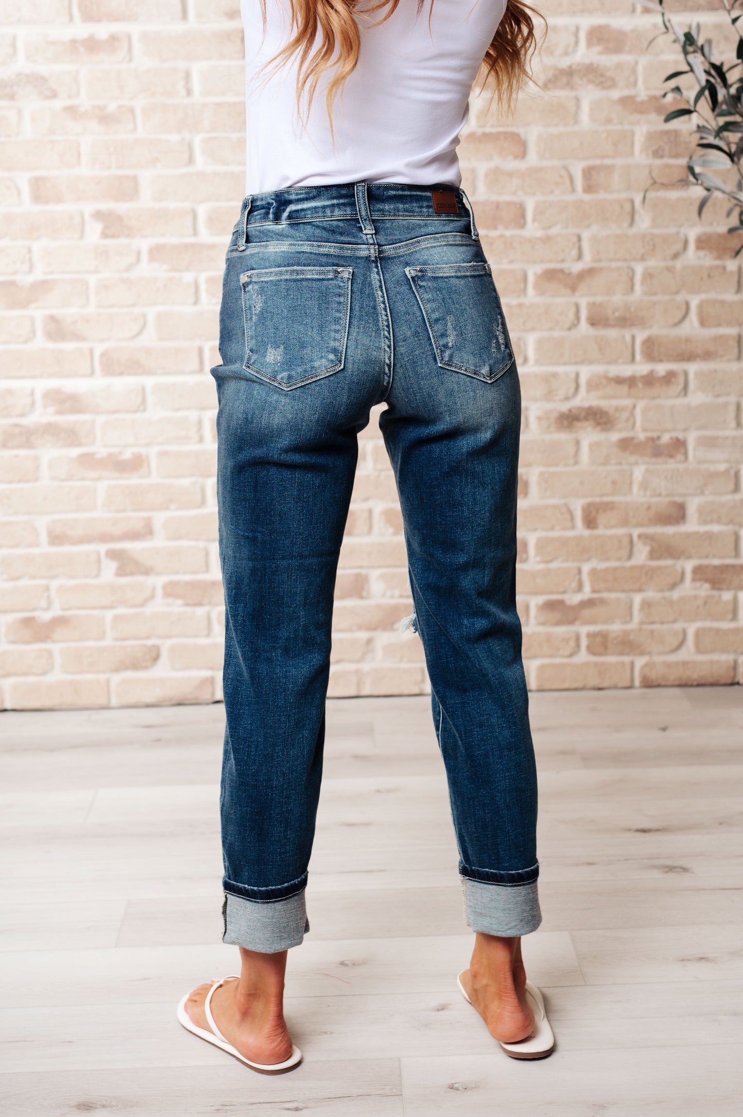 Judy Blue Mid Rise distressed blue jeans