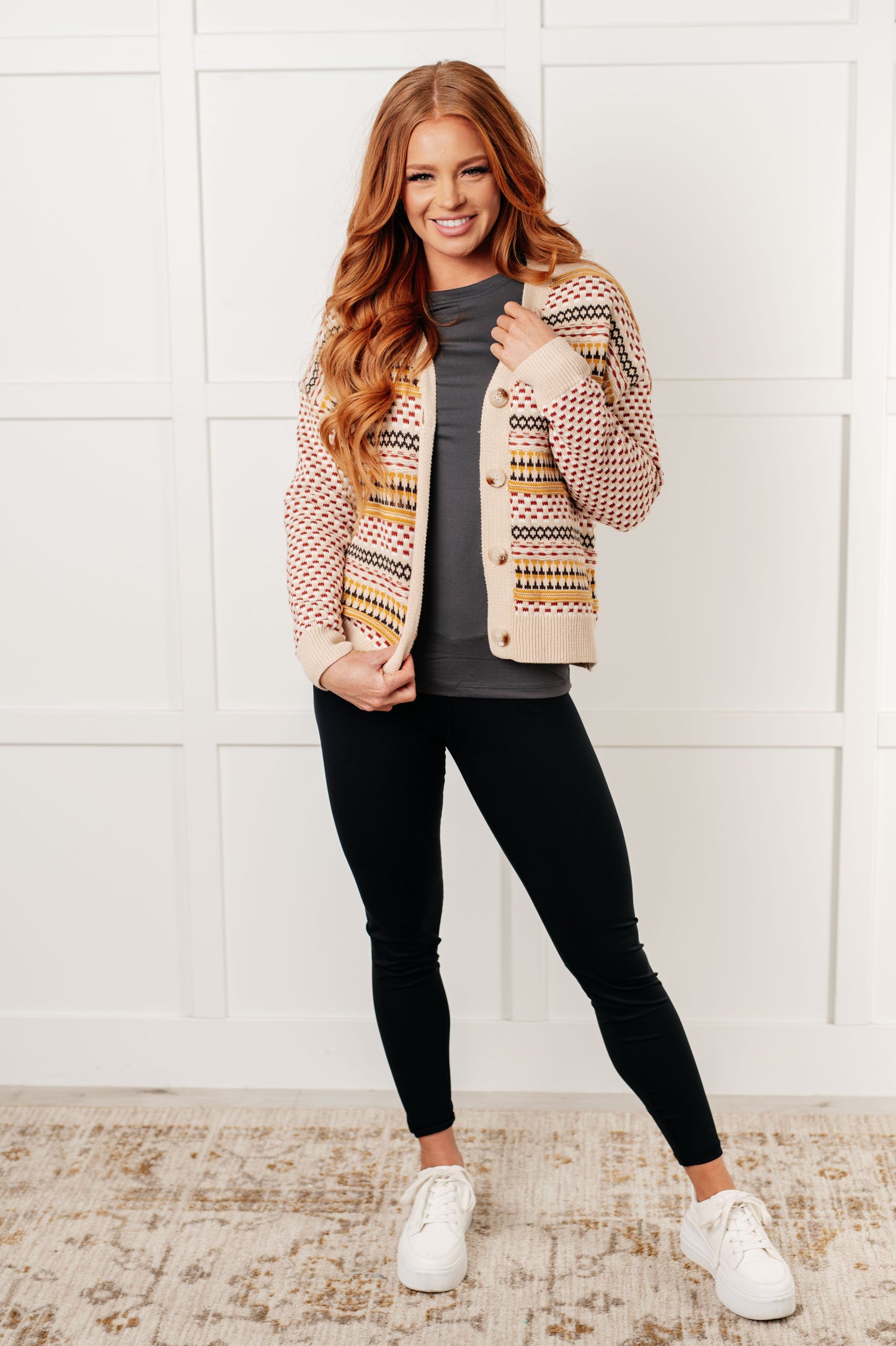 Sweater Knit Cardigan
Banded, Ribbed Neckline
V-Neckline
Full Front Button Closures
Drop Shoulder
Banded, Ribbed Sleeve Cuff
Banded, Ribbed Hemline
55% Acrylic, 45% Cotton
True to Size
