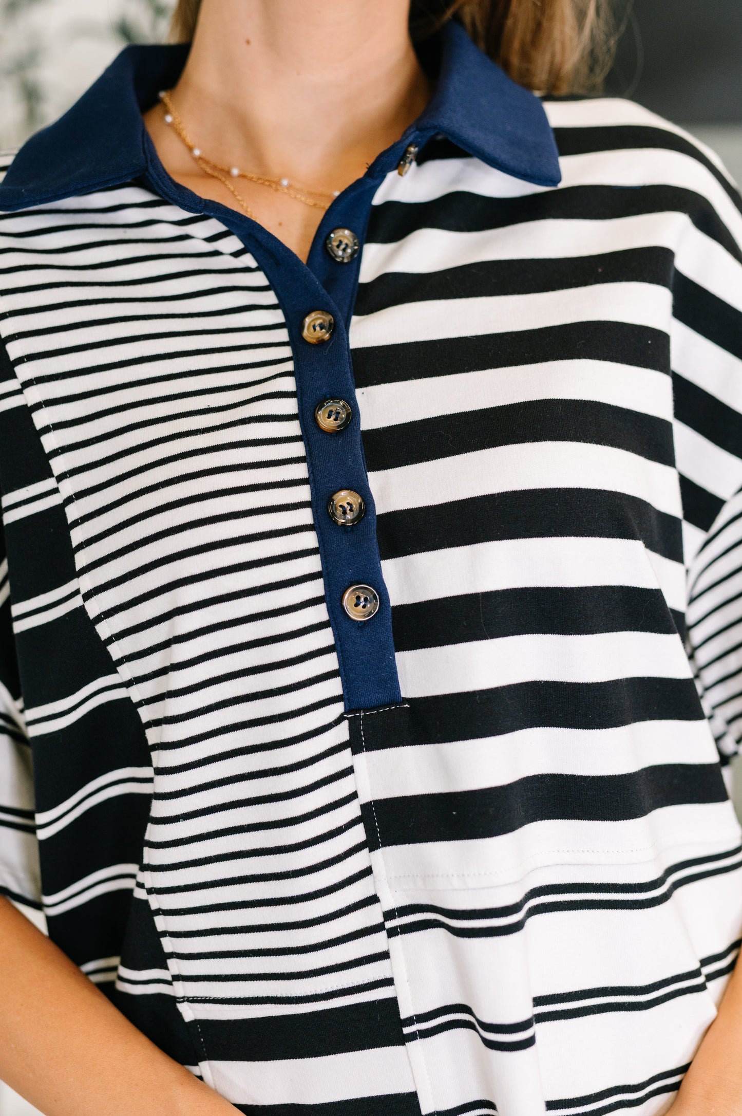 Black and Navy striped dress