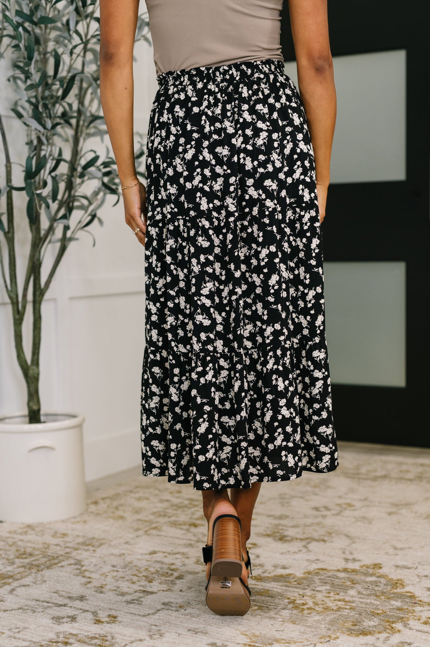 Black floral skirt by Polagram