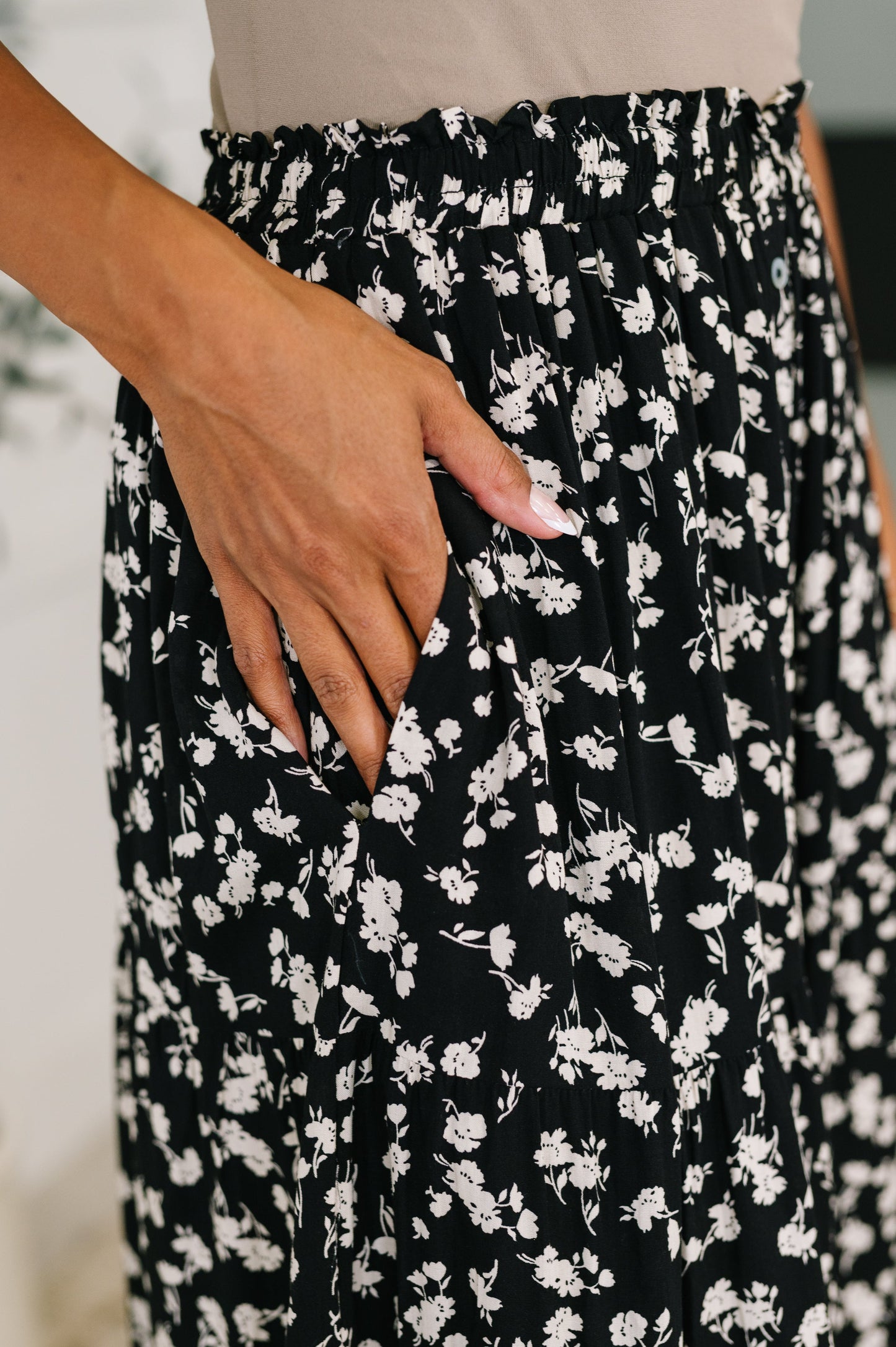 Black floral skirt by Polagram