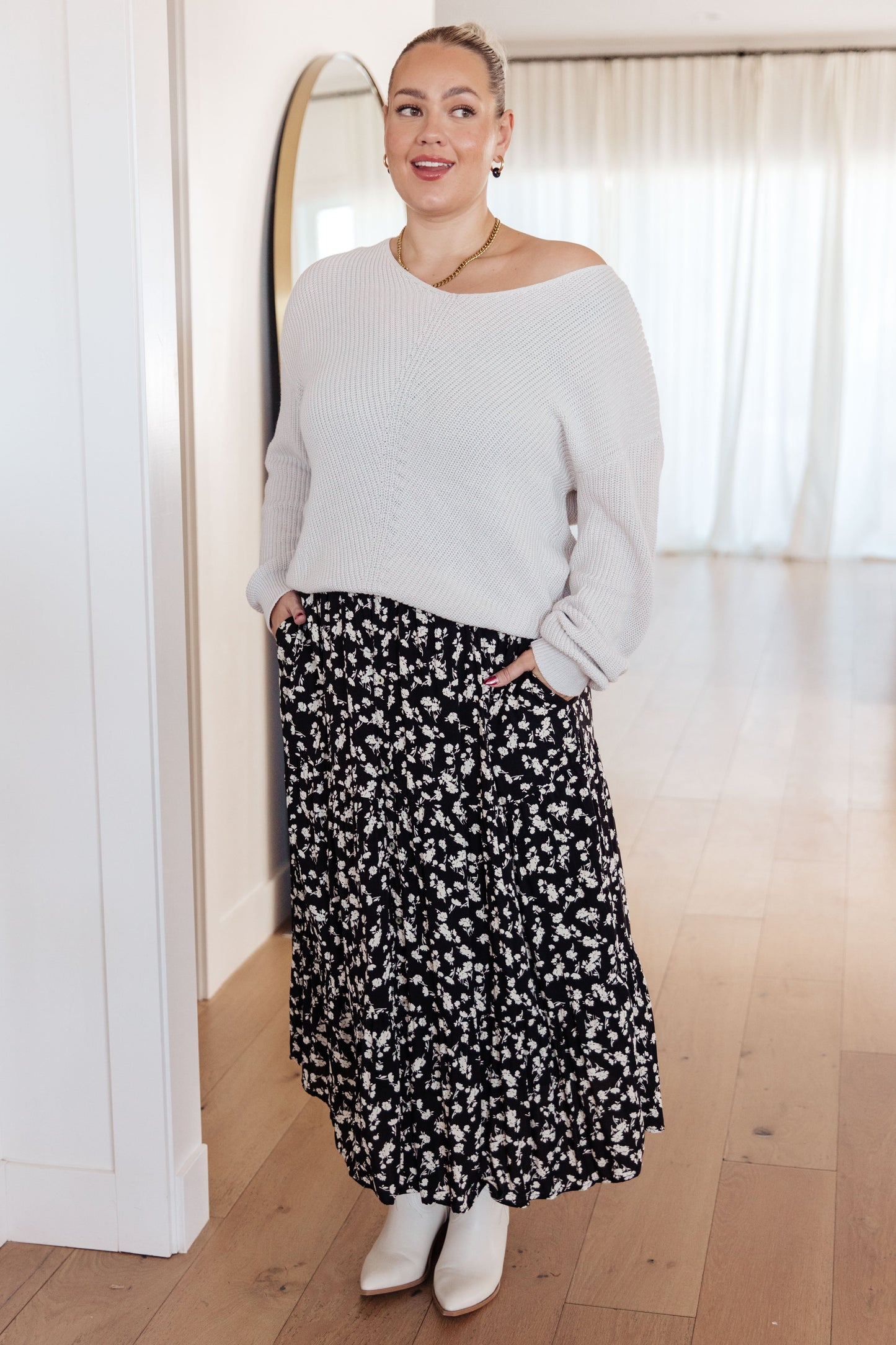 Black floral skirt by Polagram