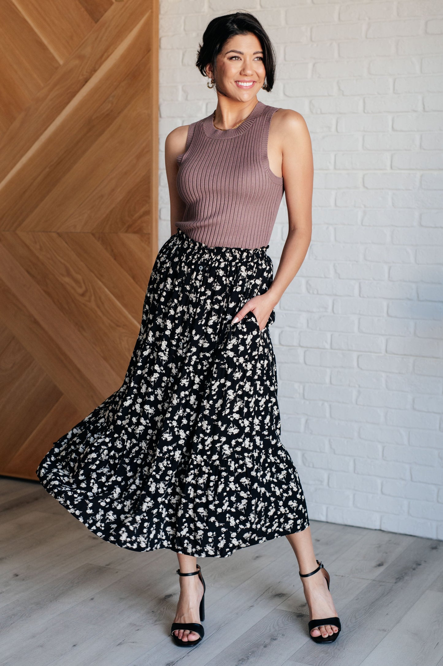 Black floral skirt by Polagram