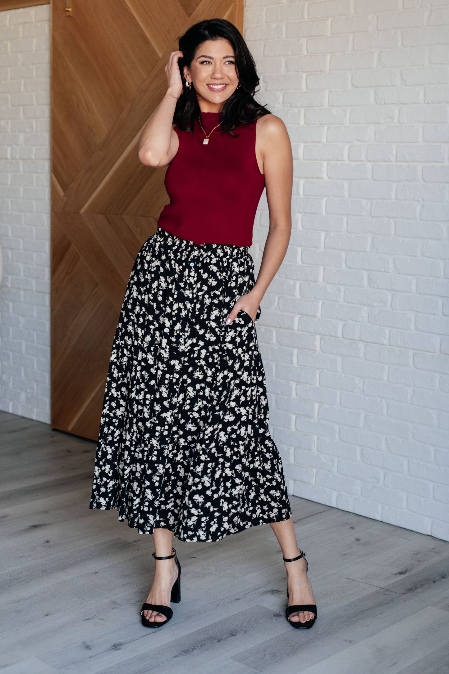 Black floral skirt by Polagram
