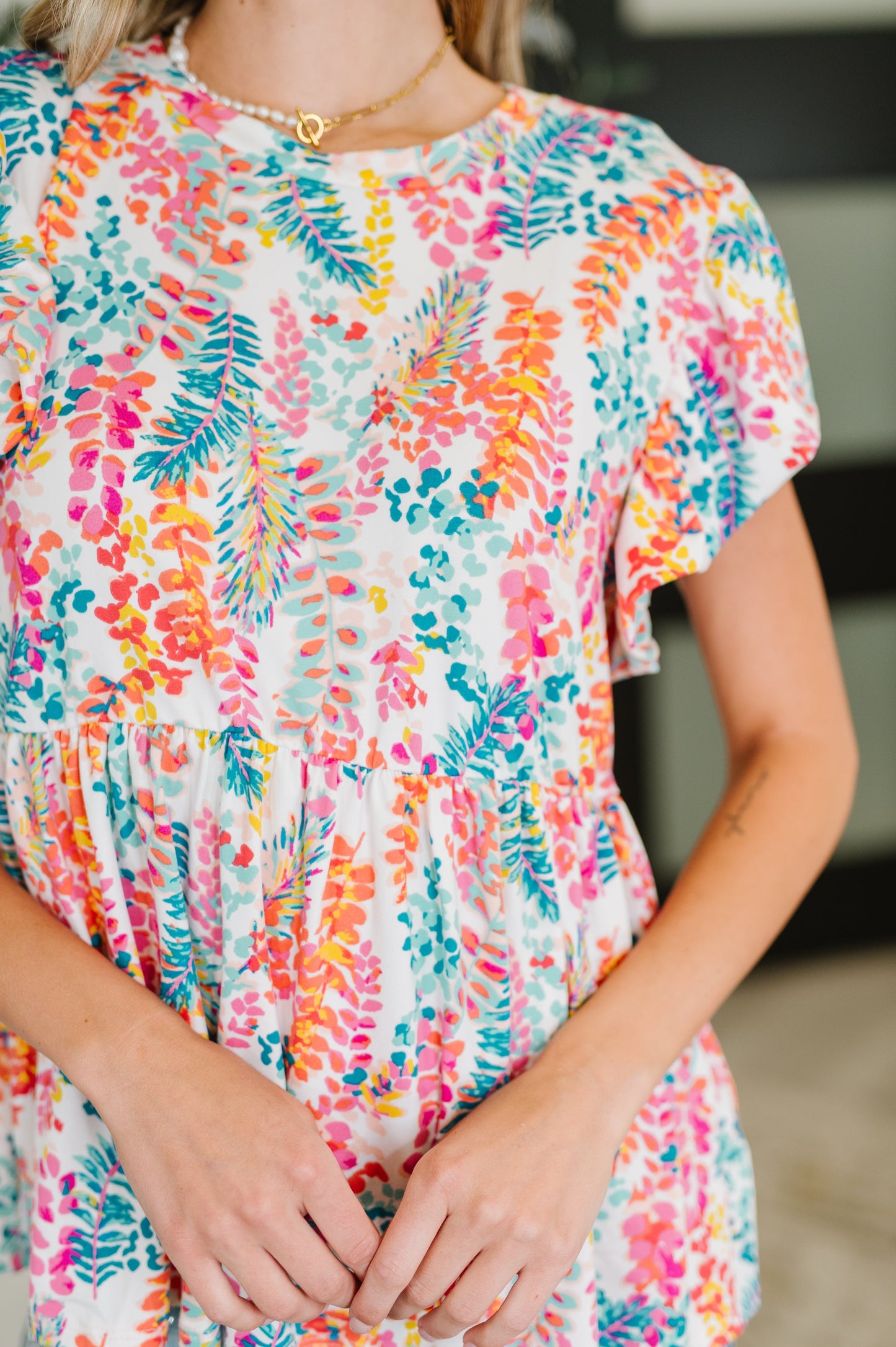 Flutter sleeve top in Ivory by Haptics