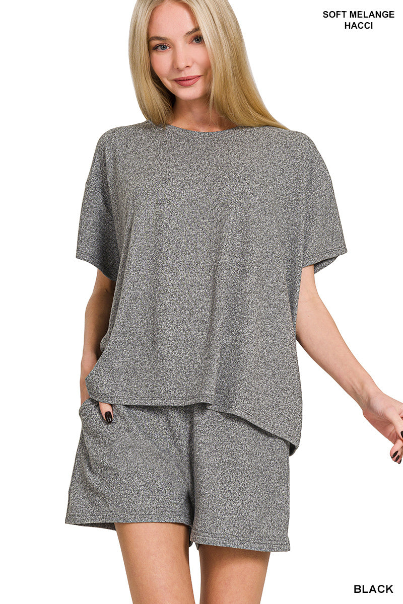 Soft Melange Short Sleeve Tee & Short Set