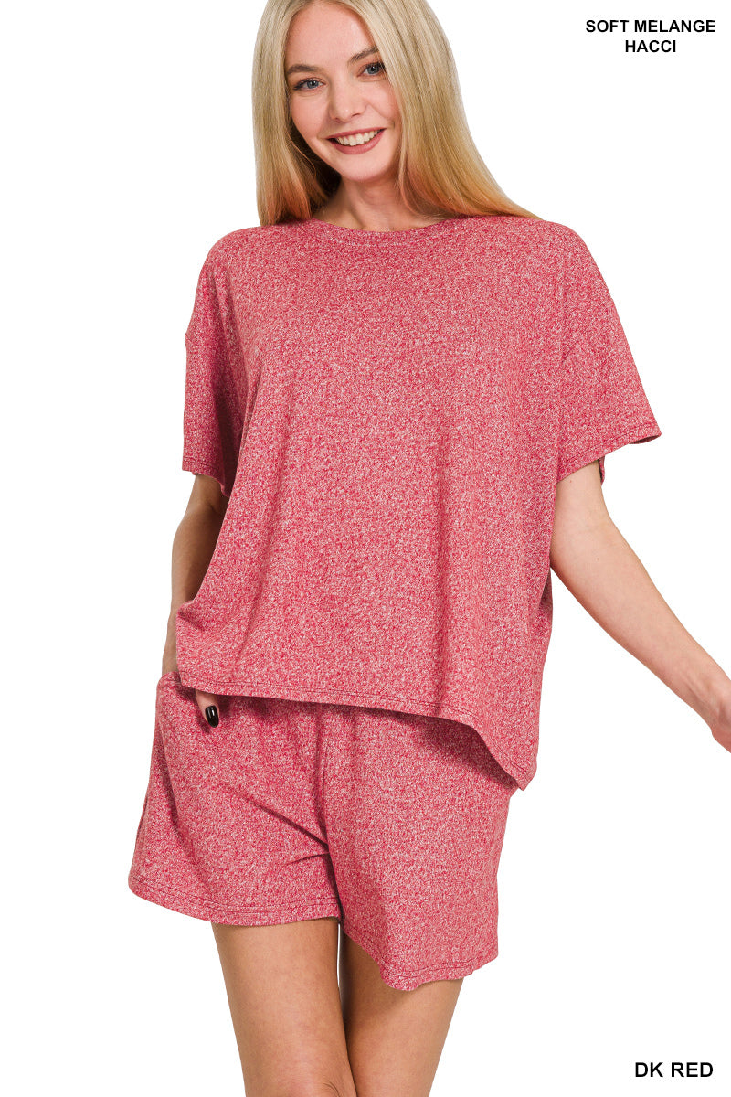 Soft Melange Short Sleeve Tee & Short Set