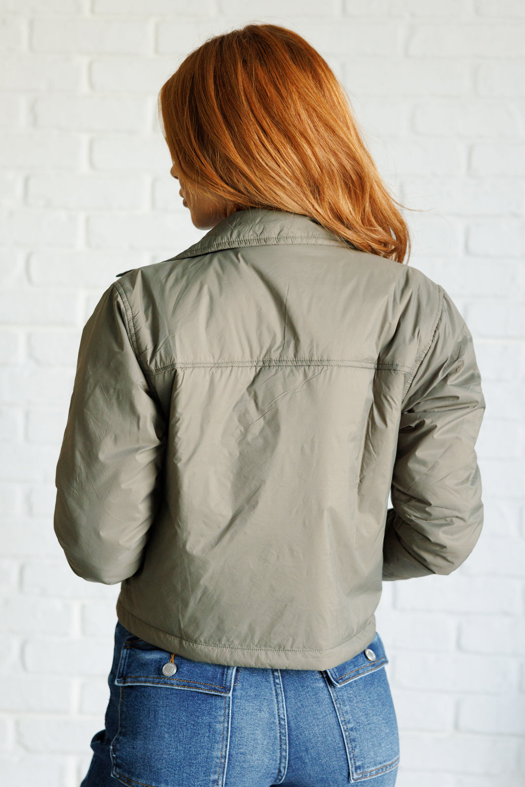 Lightweight puffer jacket in Olive by Mittoshop