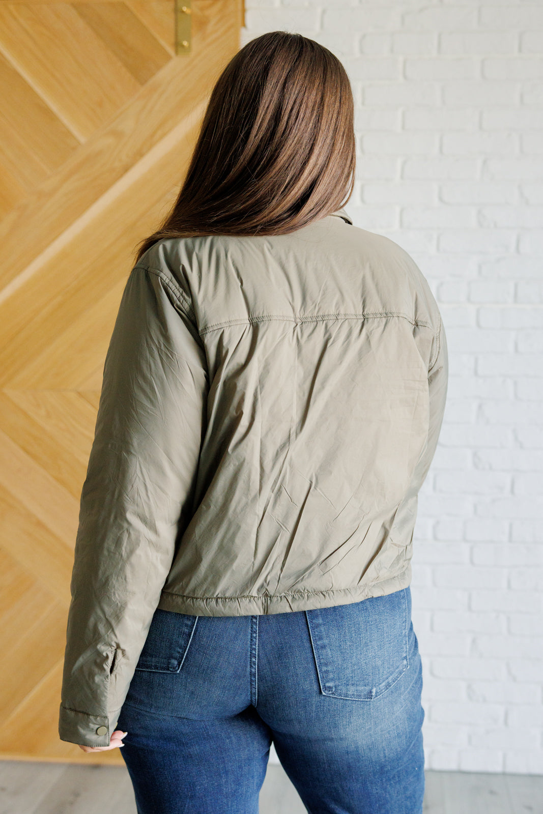 Lightweight puffer jacket in Olive by Mittoshop