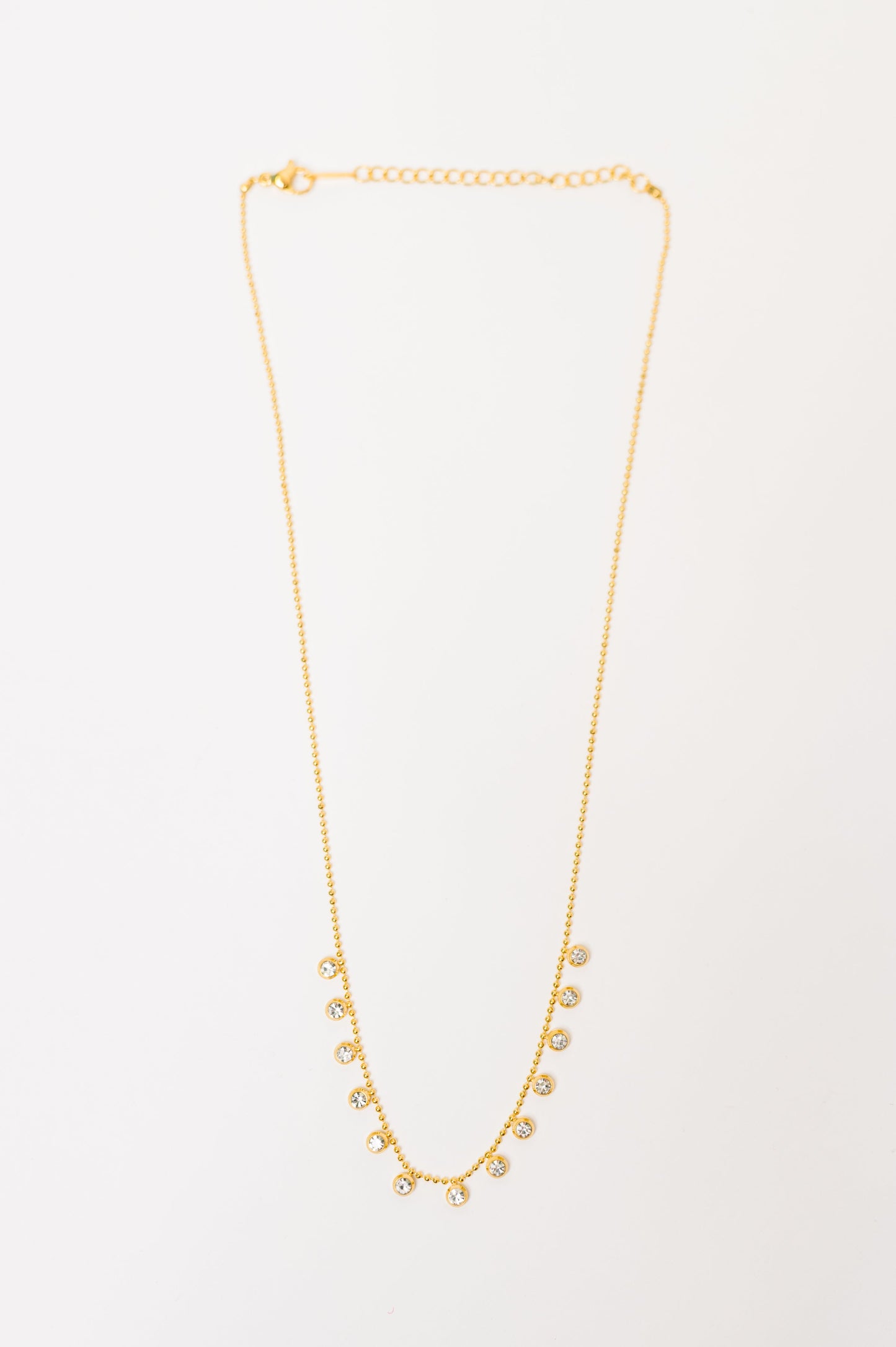 Gold plated clear Zircon stone chain