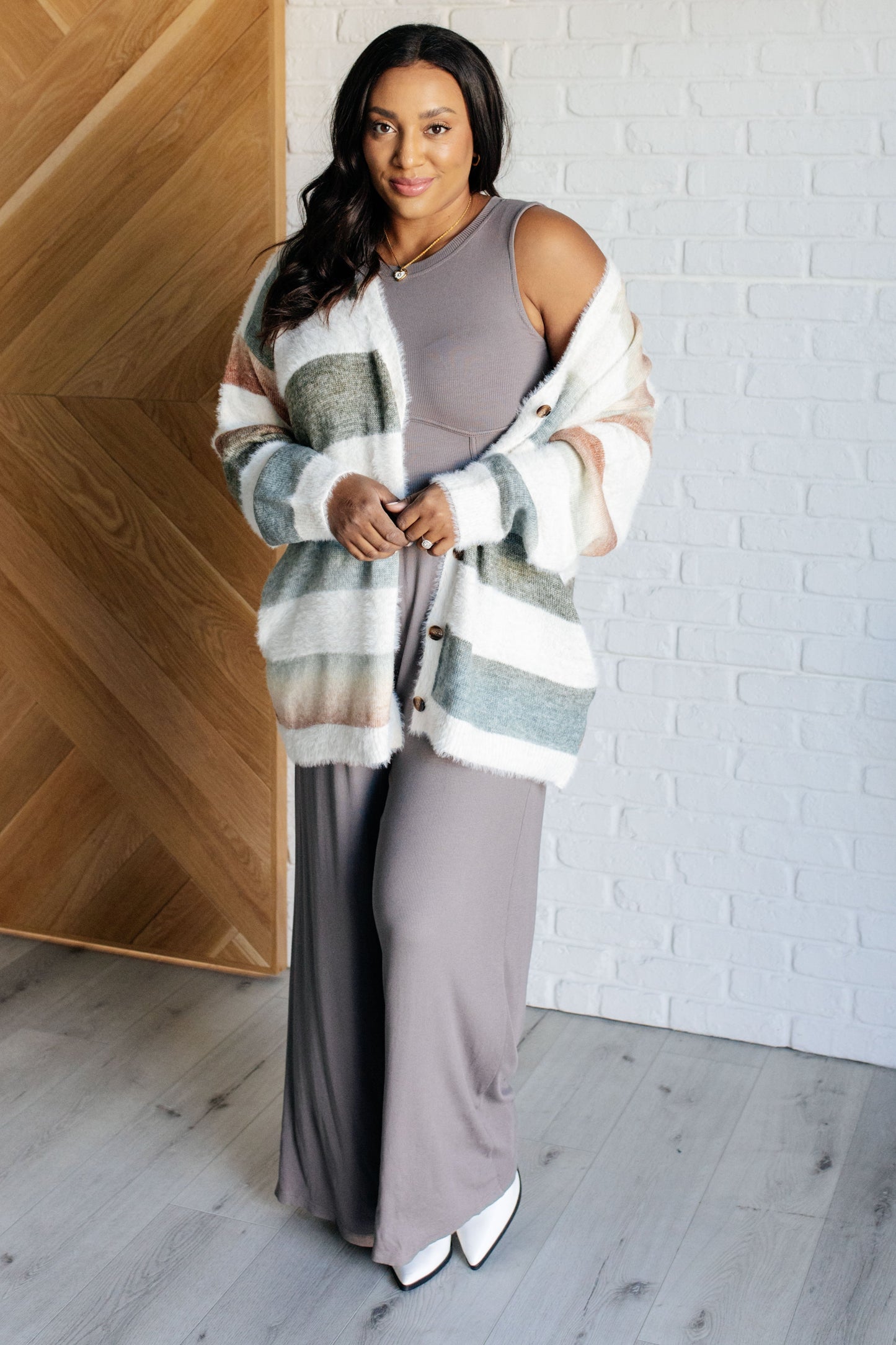 Sleeveless Wide Leg Jumpsuit in Grey
