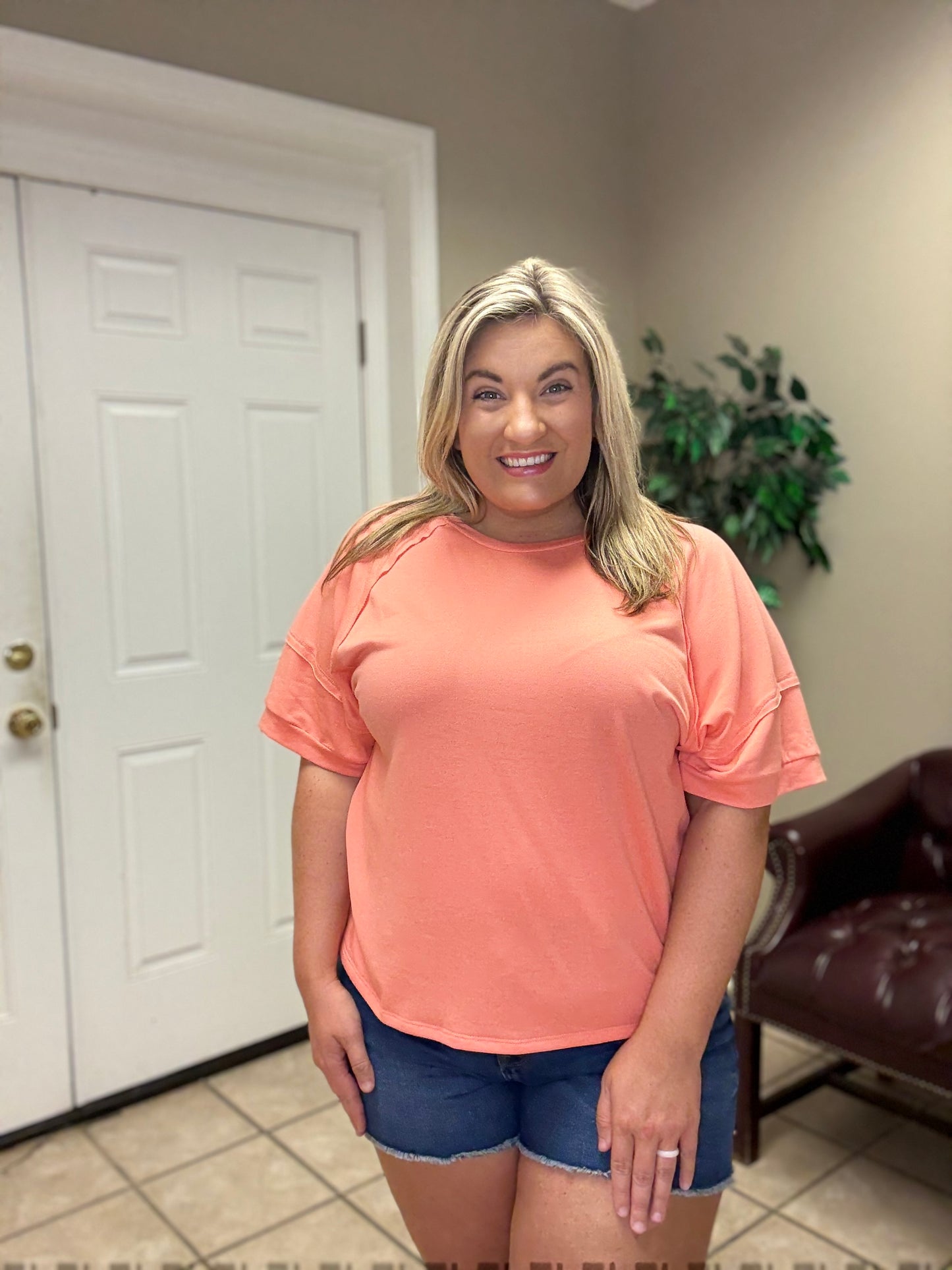 Terry Raw Edge Boho Top