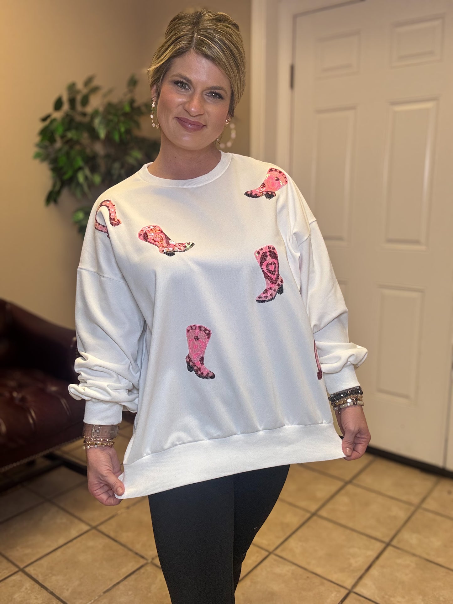 Sequin Boot Pullover