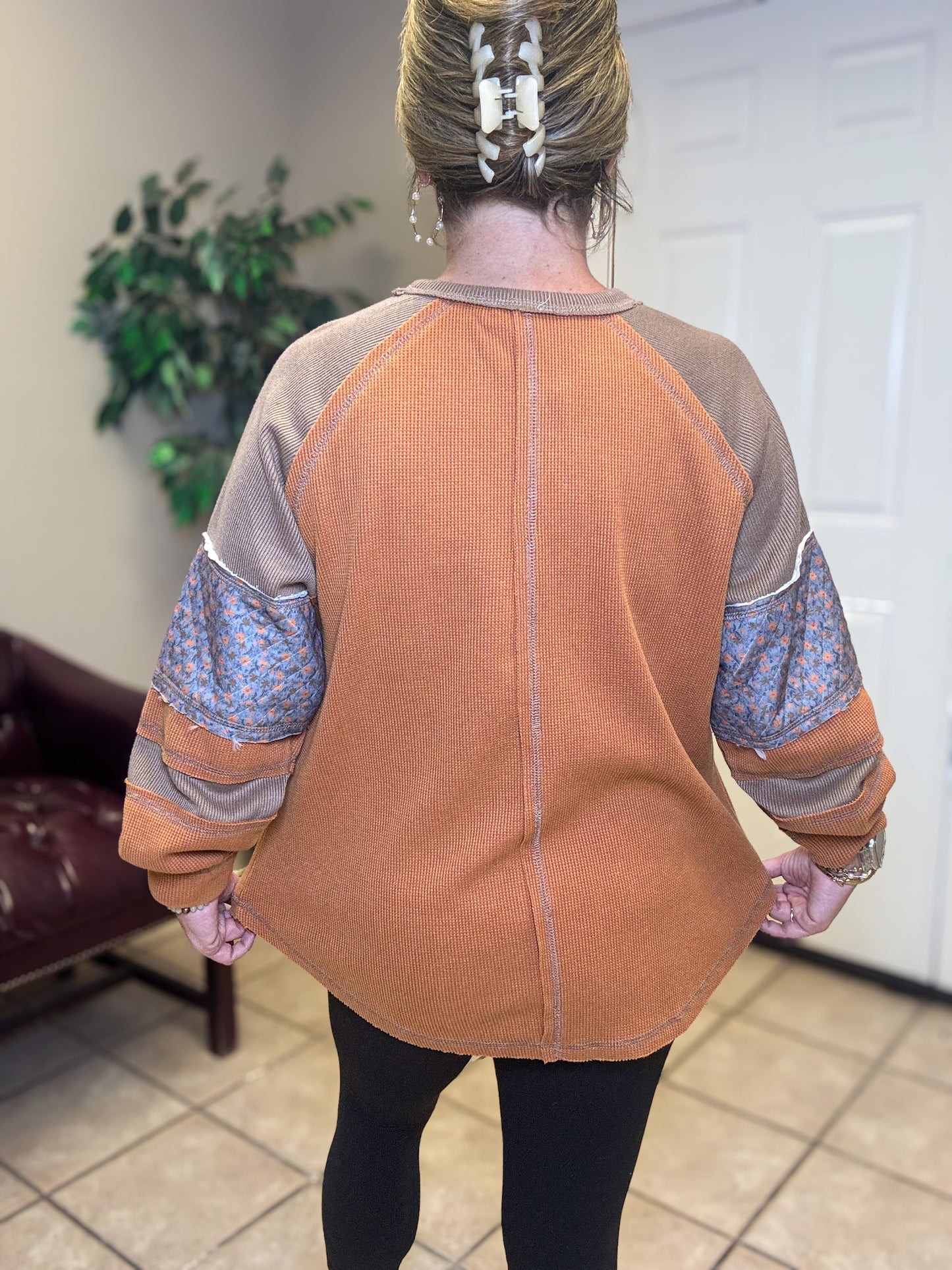 Round Neck Balloon Relaxed Fit by Pol in Brick