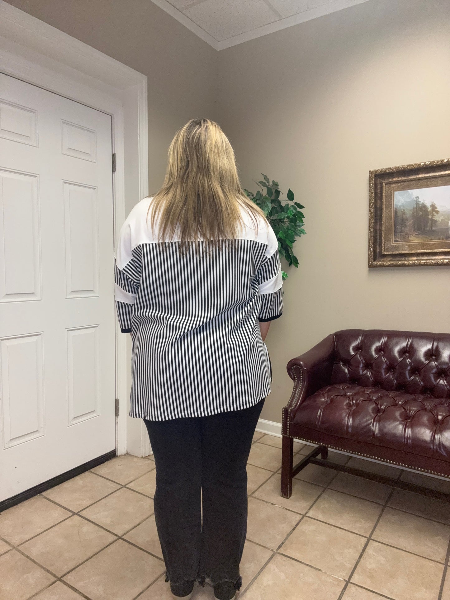 3/4 Sleeve White Birch Top