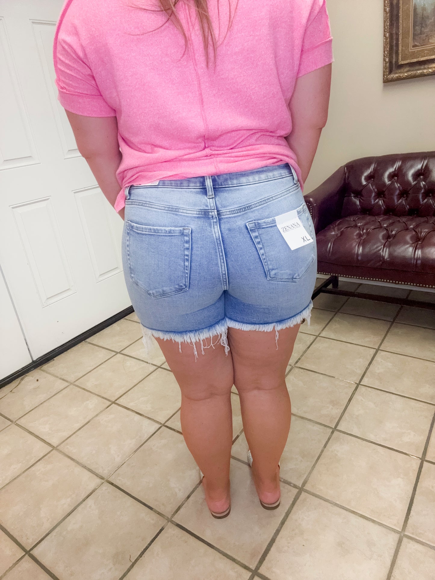 Raw Frayed Hem Ripped Denim Shorts by Zenana