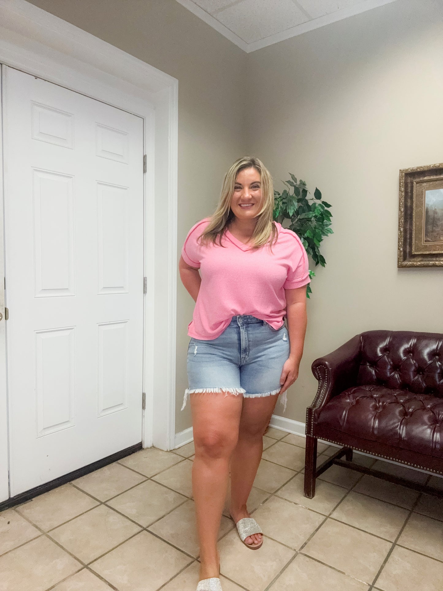Raw Frayed Hem Ripped Denim Shorts by Zenana