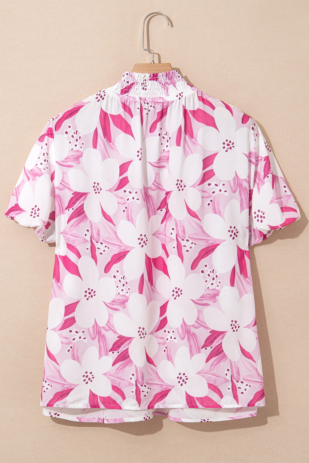 Pink Floral High Neck Blouse May.