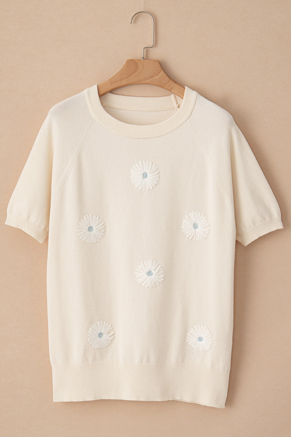 Beige Flower Knit Top May.