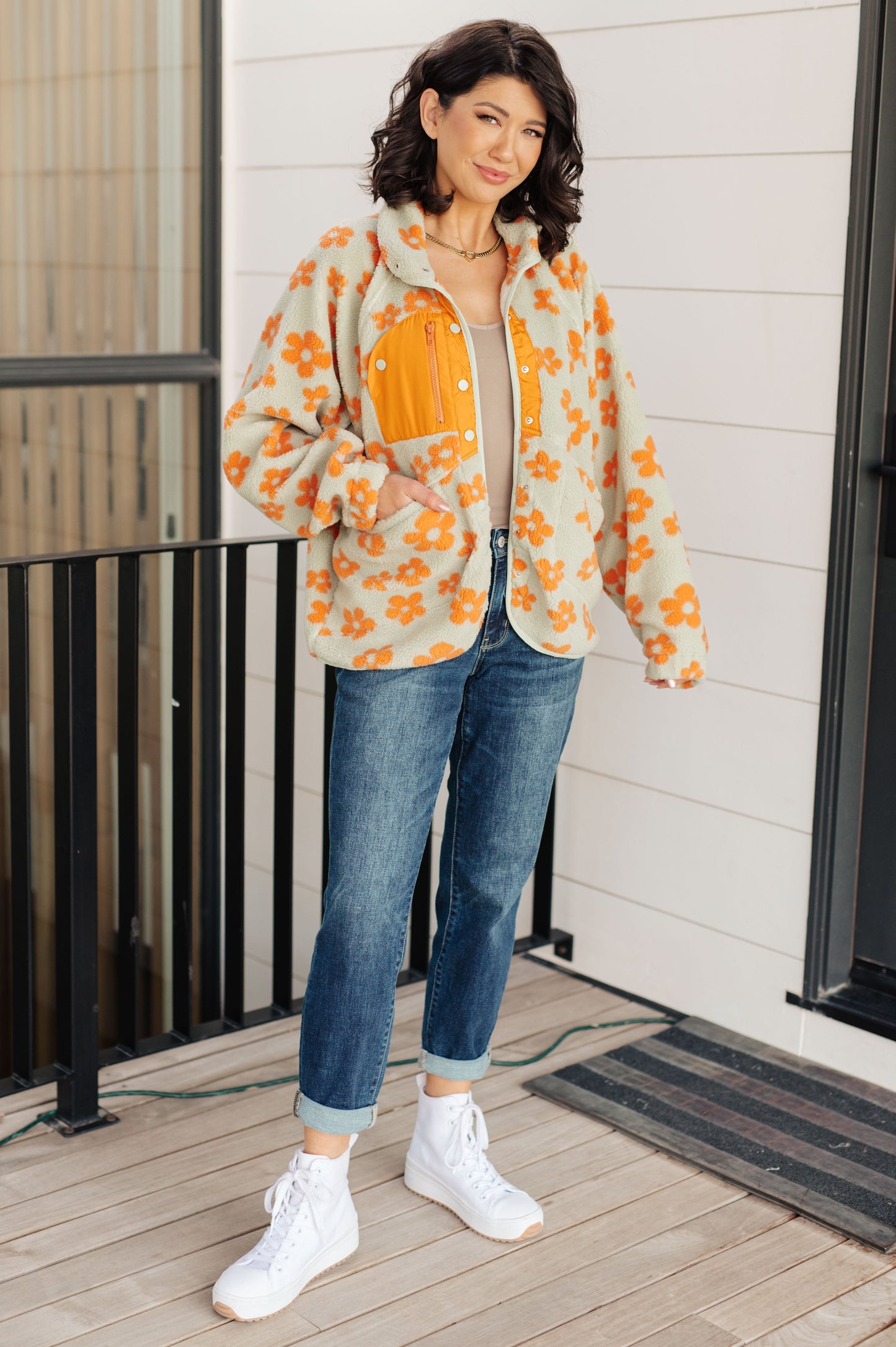Floral fleece jacket by Haptics