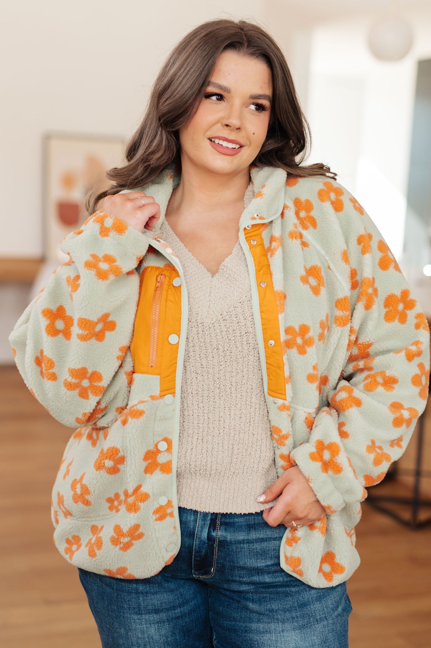 Floral fleece jacket by Haptics