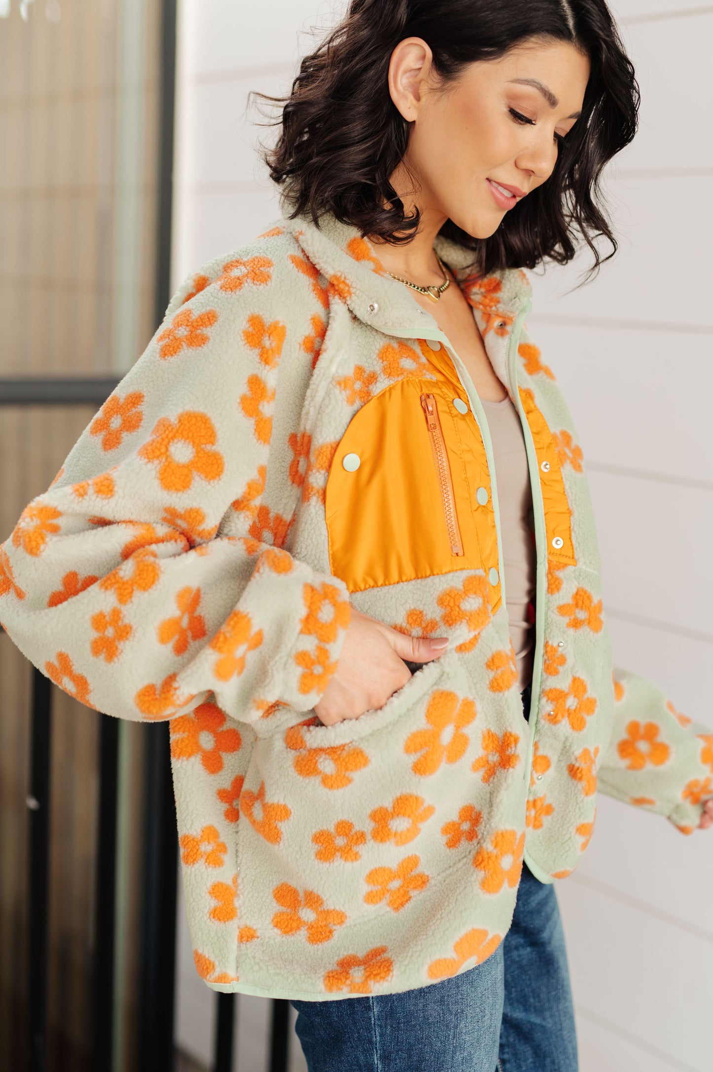 Floral fleece jacket by Haptics