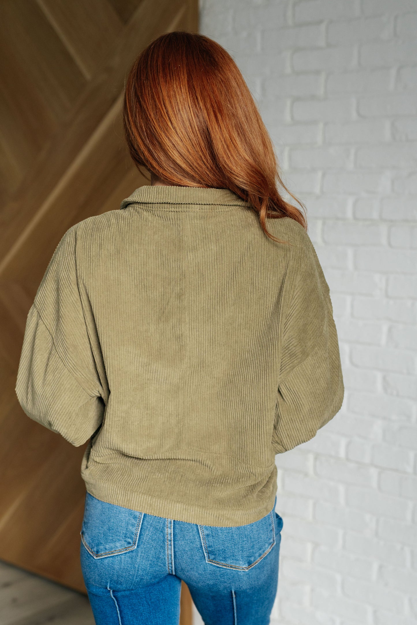 Olive Green Corduroy Jacket by Andree by Unit