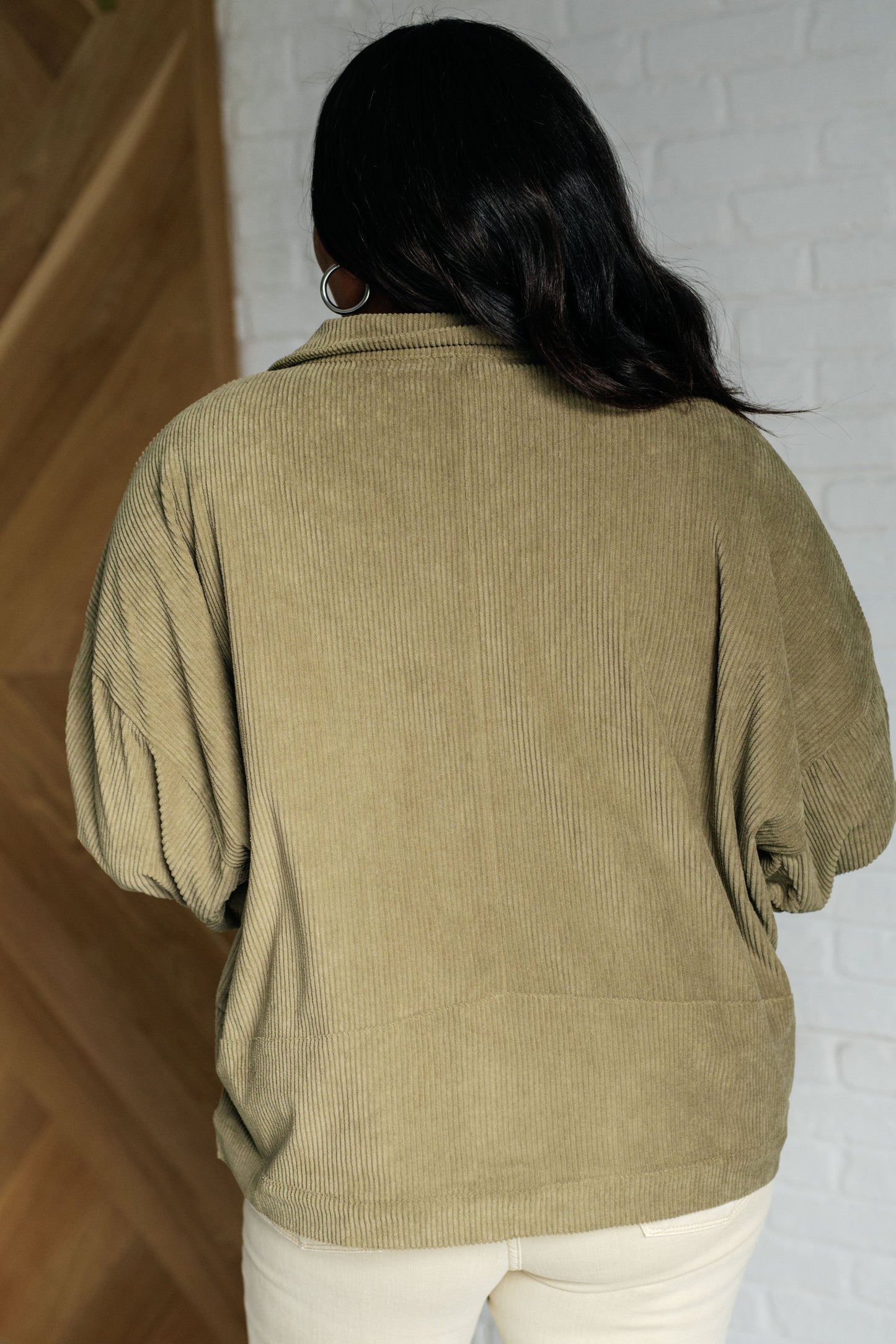 Olive Green Corduroy Jacket by Andree by Unit