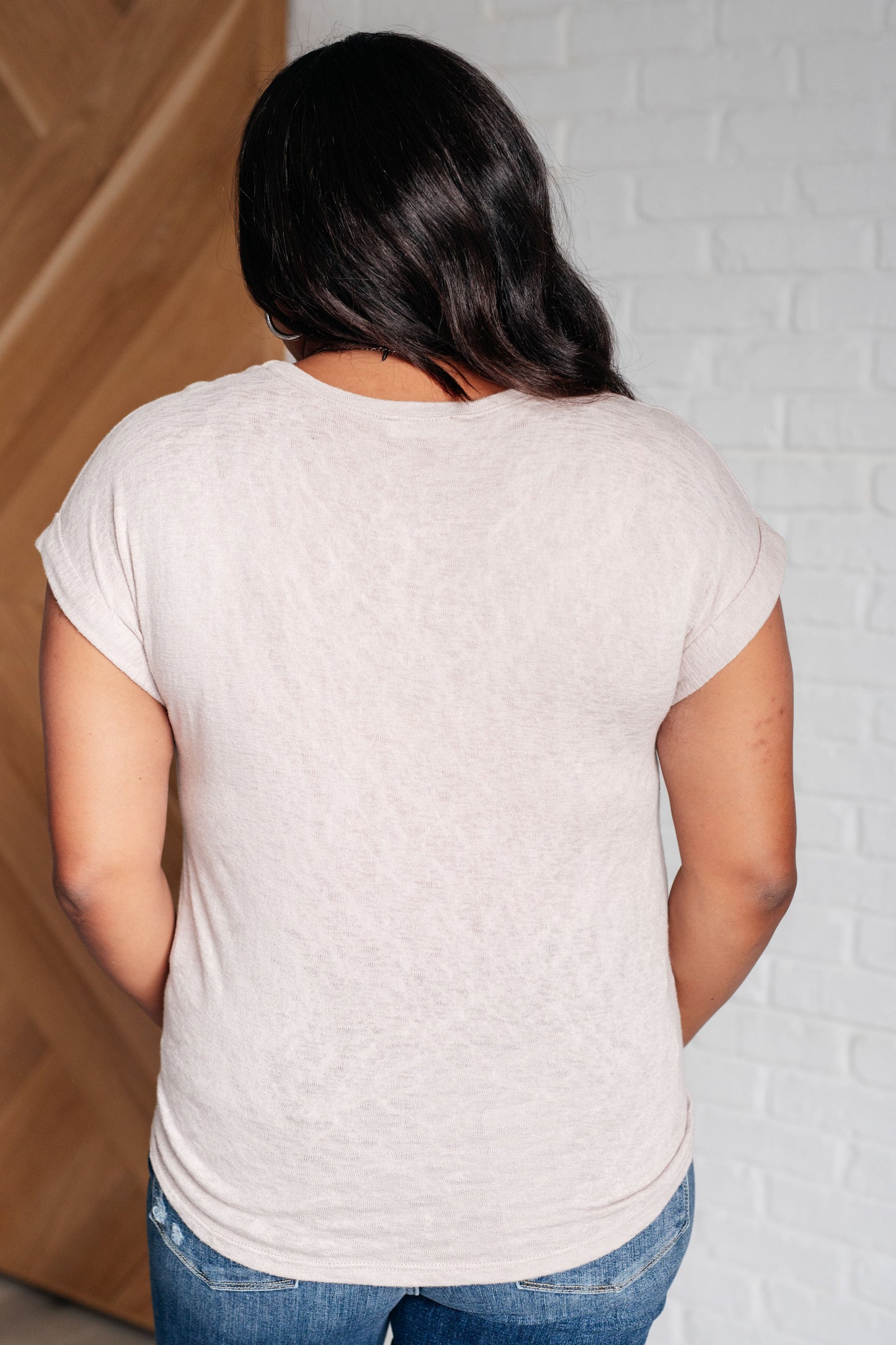 Taupe, Burnout jersey knit, dolman sleeve top