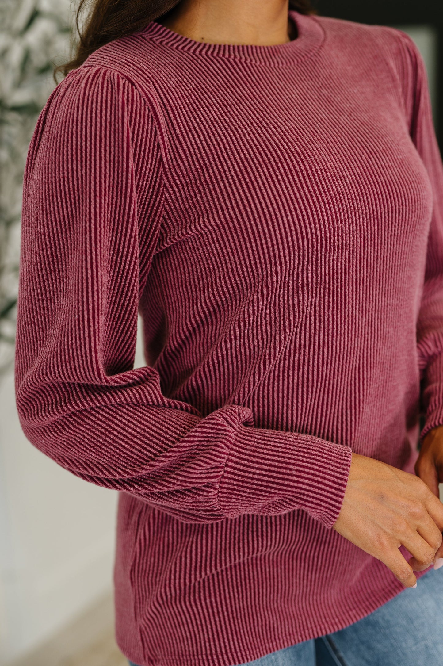 Balloon long sleeve
Cable Ribbed Knit Top in Wine
High Stretch
Banded Round Neckline
Balloon Sleeve
Exaggerated, Banded Sleeve Cuff
76% Polyester, 21% Rayon, 3% Spandex
True to Size