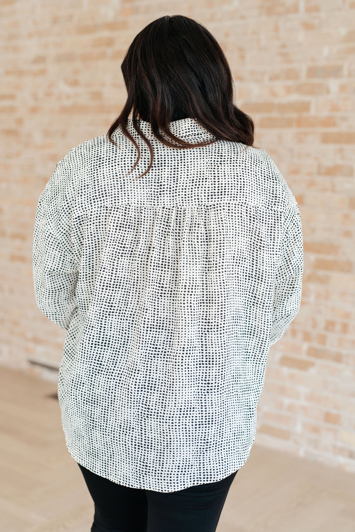 Poly Satin long sleeve button up top by Jodifil