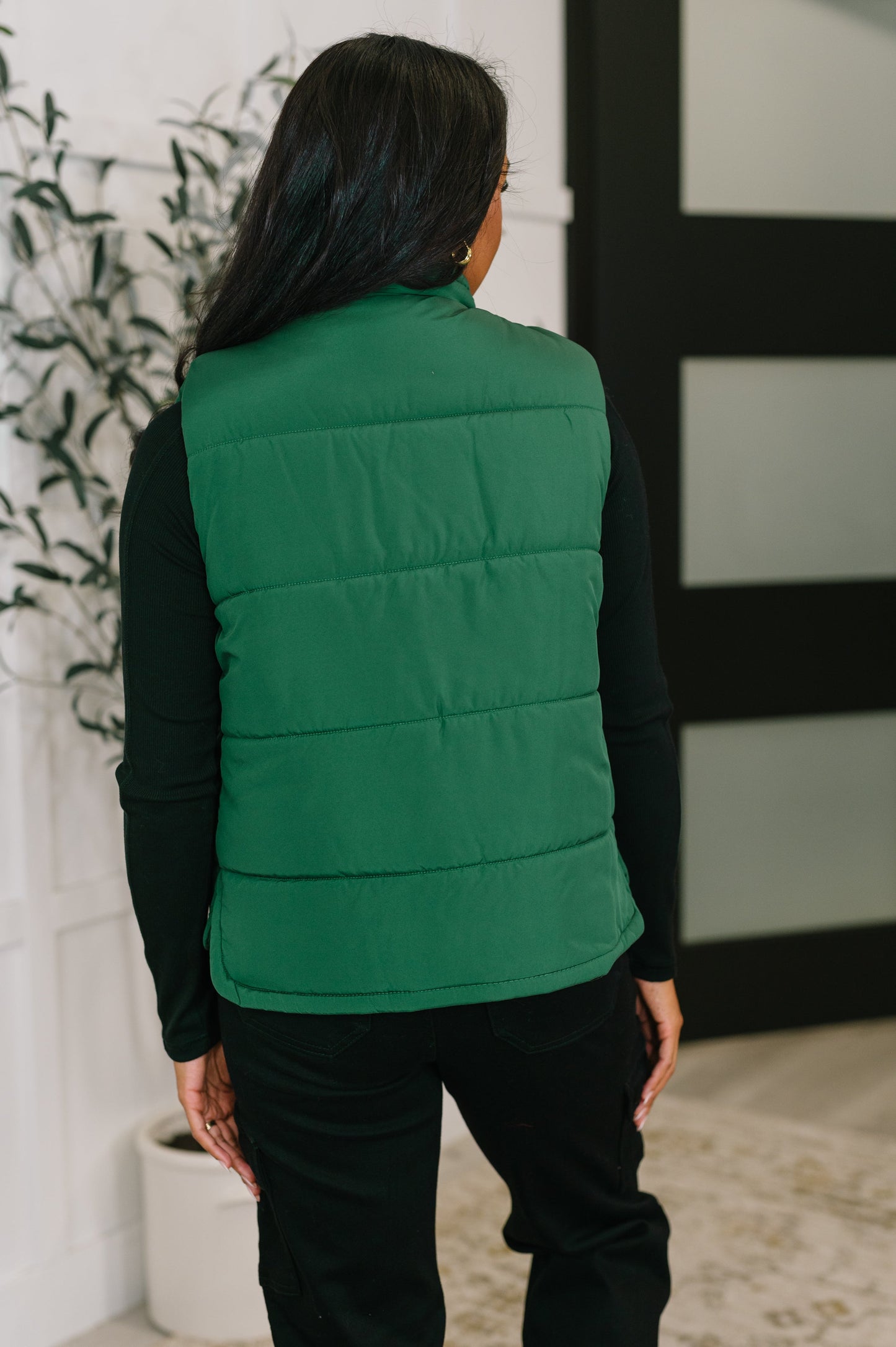 Puffer Vest in Hunter Green by Zenana