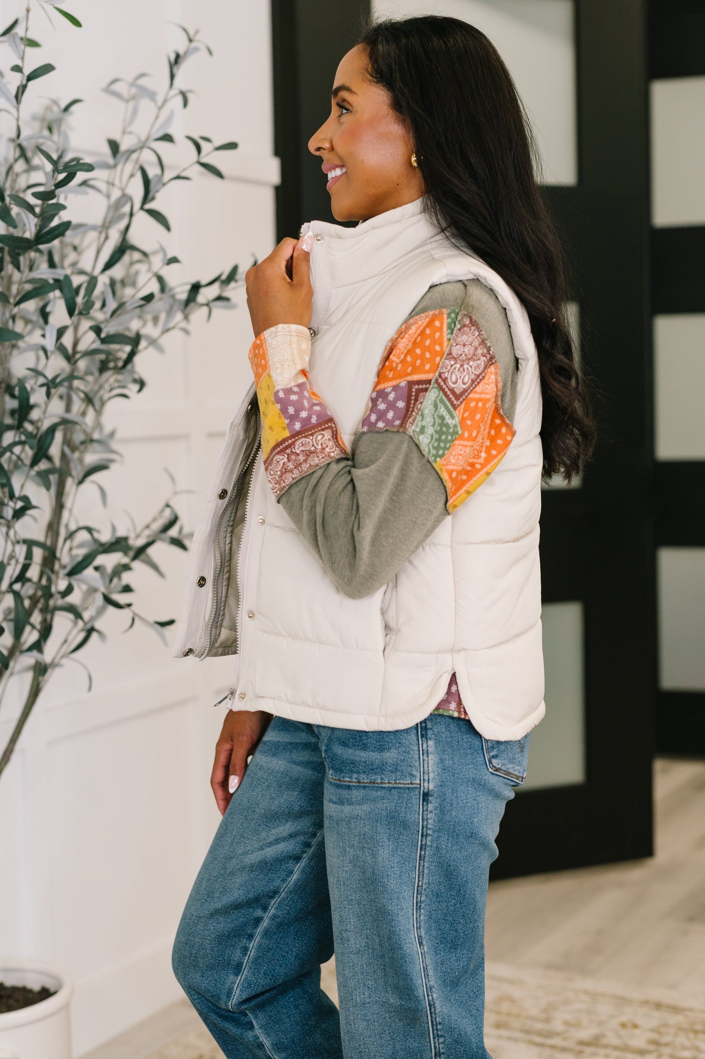 Puffer Vest in Sand Beige by Zenana