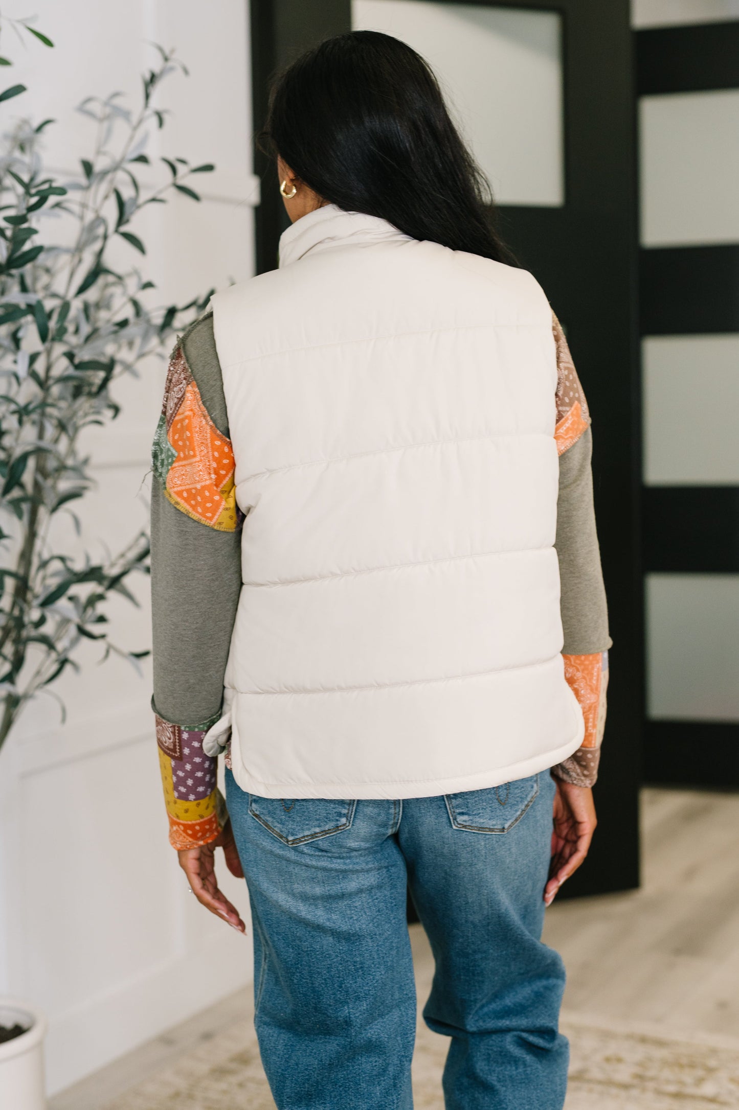 Puffer Vest in Sand Beige by Zenana