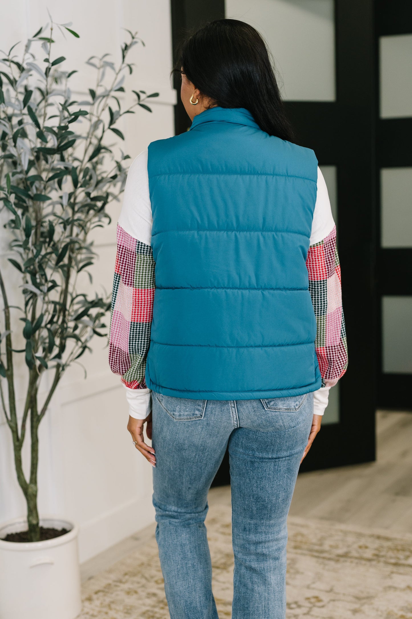 Puffer Vest in Teal by Zenana