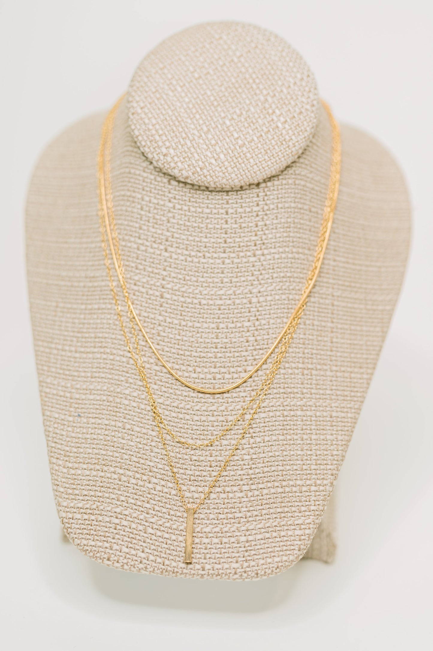 Layered Necklace Set in Gold