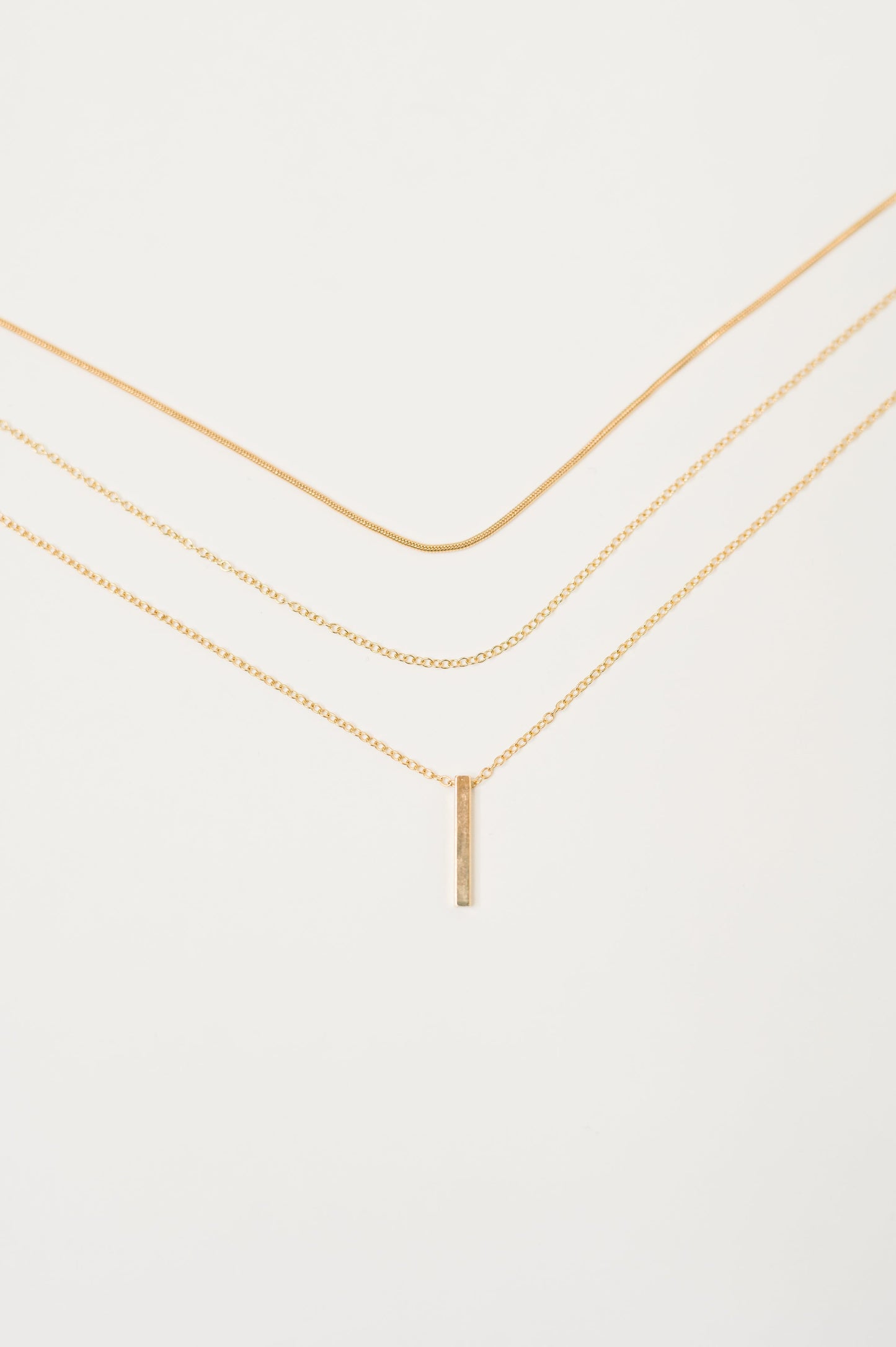 Layered Necklace Set in Gold