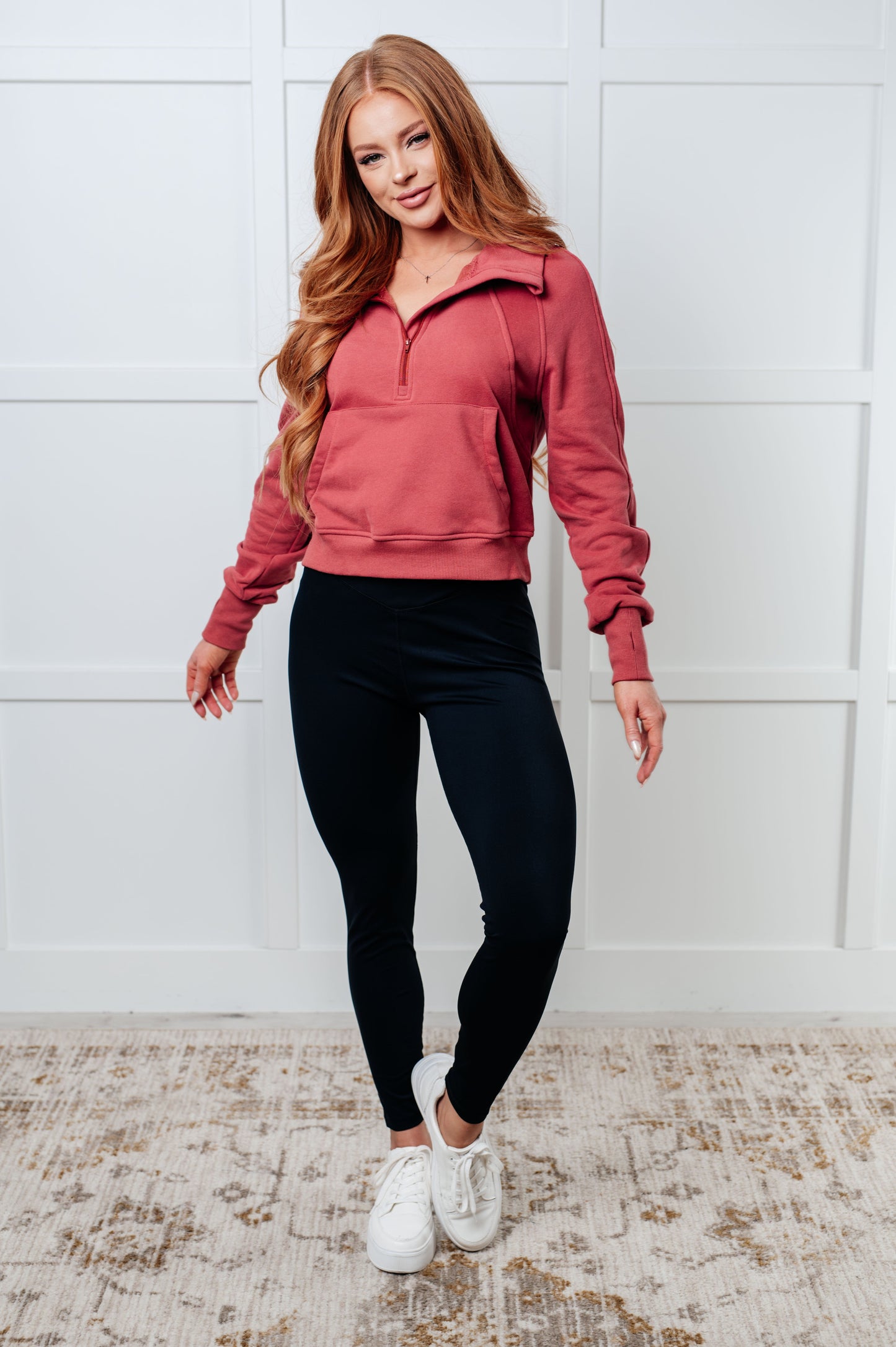 Half Zip Pullover in Mauve