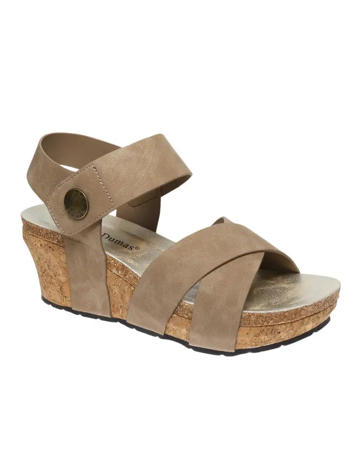 Pierre Dummas 2 1/2 inch cork heel sandal