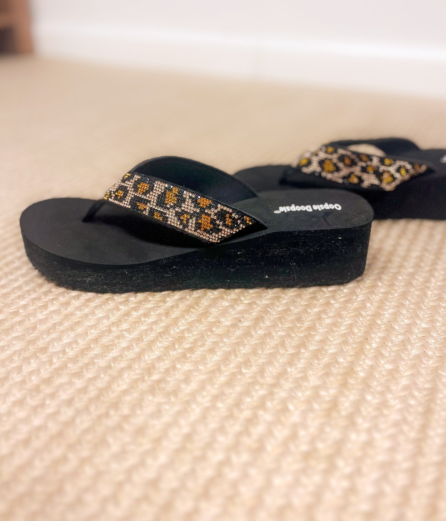 Rhinestone sandal in Cheetah